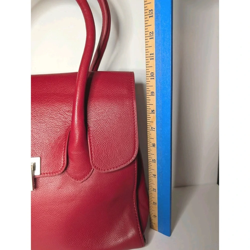 NWT Walter Baker‎ Women's Red Pebble Leather Large Hingelock Flap Bag Purse